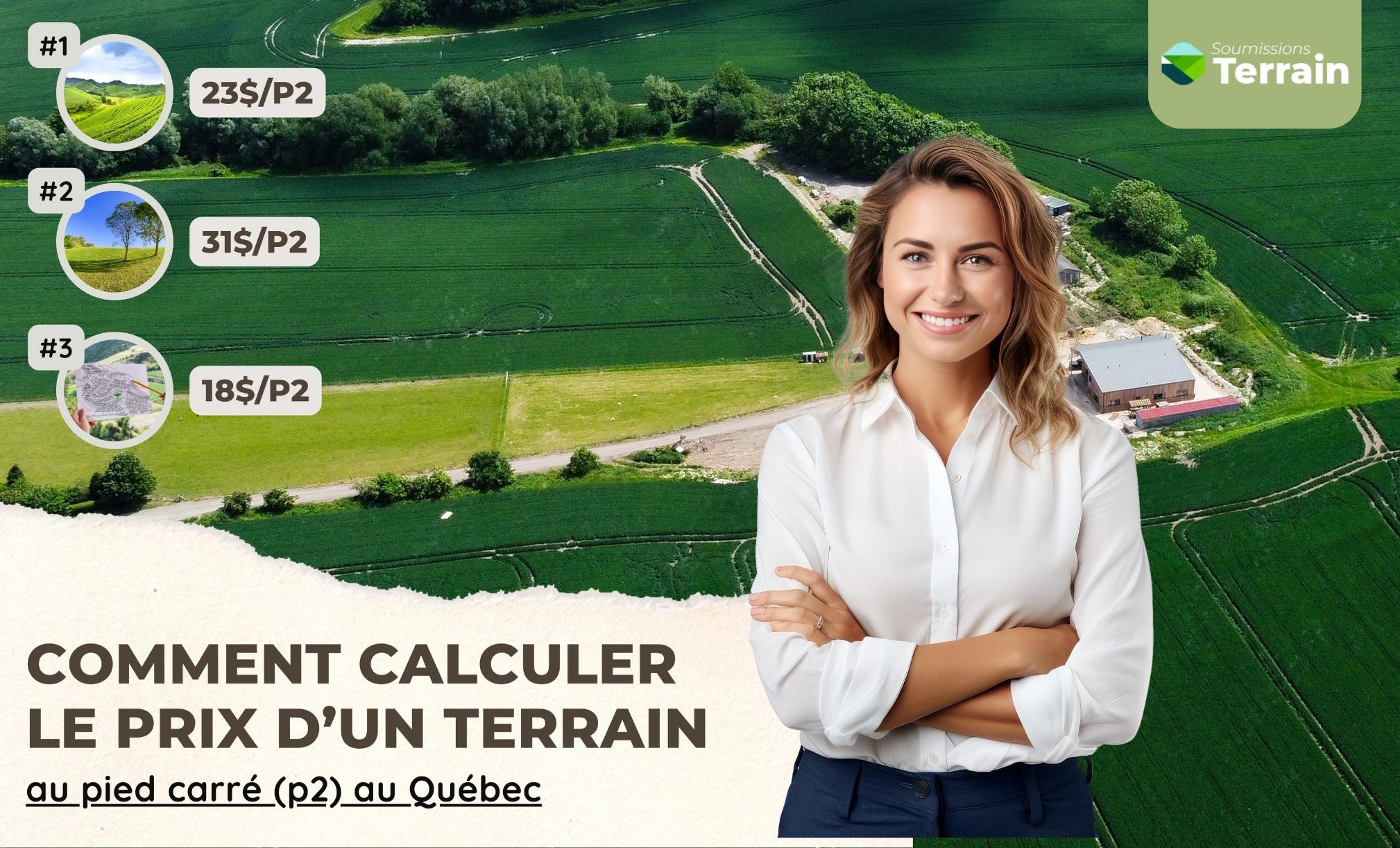 comment calculer prix terrain au pied carre